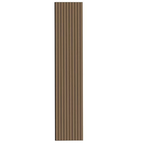 Image of Tuda Grass Direct Luxury Acoustic Wall Series 2 Wide Slatted 3D Wood Veneer Panels - 240cm x 60cm - Smoked Oak