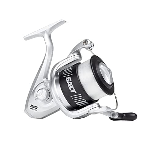Image of Shakespeare SALT Spinning Reel – Saltwater Fishing Reel Pre-Spooled with Mono Fishing Line | Corrosion-Resistant Body & Stainless Bearings | Ideal for Bass, Mackerel, Pollack & Cod | 6000 Reel Size