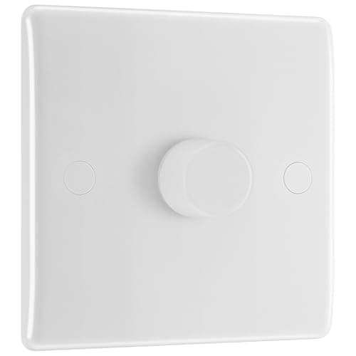 Image of BG Smart Single Master/Primary Wall Dimmer Light Switch, Wi-Fi, App, Voice Assistant and Manual Control, 2-Way, Round Edge, 800 Series, White Moulded, 881M/HC