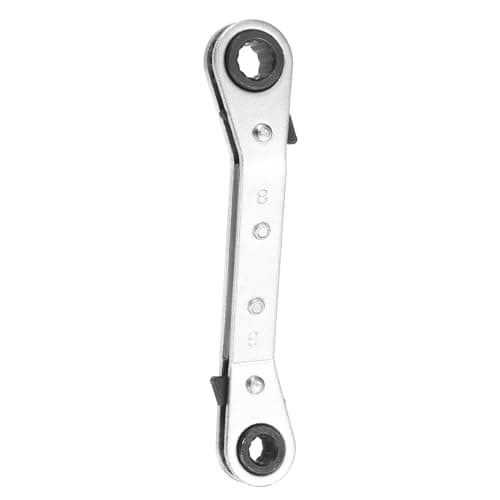 Image of sourcing map Double Box End Reversible Ratcheting Wrench 6mm x 8mm CR-V Steel 25 Degrees Metric Double Head 12-Point 24-Teeth Adjustable Ratchet Gear Socket Spanner, Silver Grey