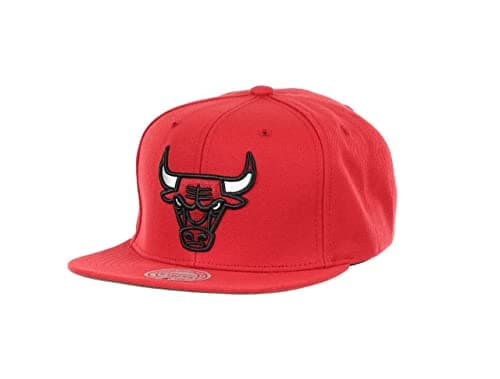 Image of Mitchell & Ness Chicago Bulls NBA Conference Patch Red Original Fit Snapback Cap - One-Size