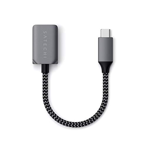 Image of Satechi USB-C to USB-A 3.0 Adaptor Cable, Type-C to USB-A Female with 5Gbps Speed for MacBook Air/Pro/Neo, Laptop, PC, Tablet, iPhone, iPad and More – Space Gray