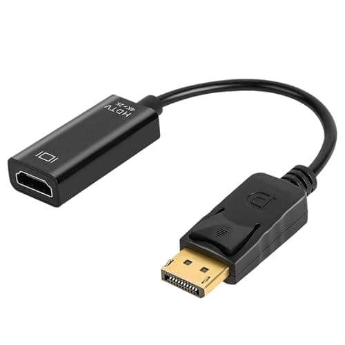 Image of AXFEE DisplayPort to HDMI Adapter, DP to HDMI Converter, DP Male to HDMI Female Adapter Cable, Display Port to Hdmi Port Adaptor Support HDTV, Projector, Monitor, Desktop, Laptop (Black)