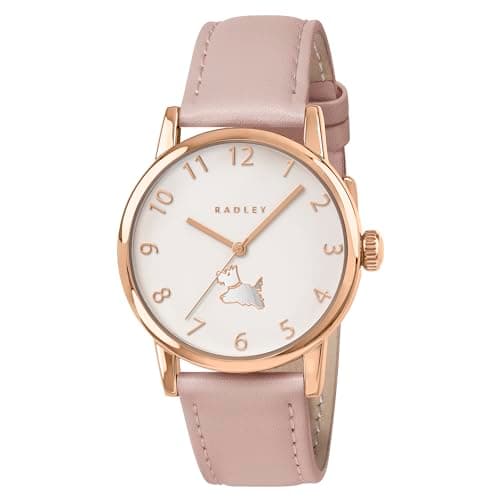 Image of RADLEY Women's Rose Gold Plated Carnation Pink Leather Analogue Watch