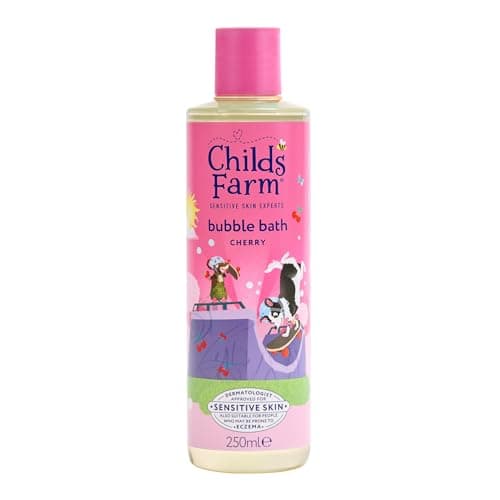 Image of Childs Farm Kids Bubble Bath, Cherry | Gently Cleanses & Soothes | Suitable for Dry, Sensitive Skin, 250ml