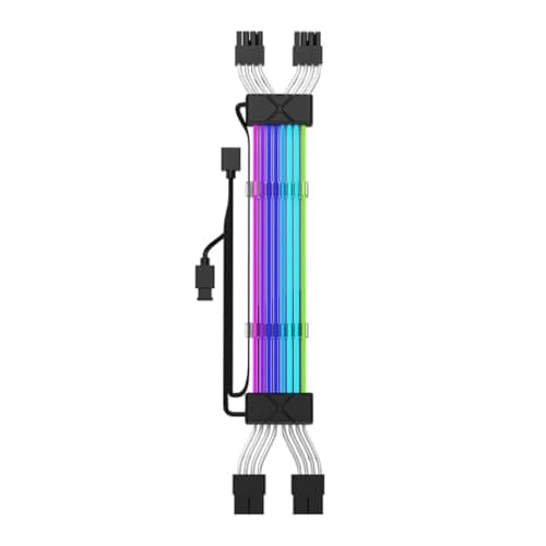Image of Riven ARGB GPU Luminous Extension Cable 2 x 8PIN,5V 3 Pin Sync ARGB,for Graphics Card Power Supply(2 x 8PIN)