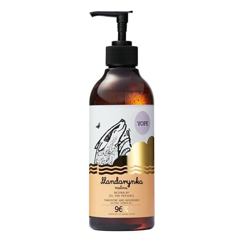Image of YOPE Natural Shower Gel | Neutral pH | Ultra-gentle cleansers| Tangerine extract | Plant glycerine | Vegan Formula| 97% Natural ingredients | Tangerine and Raspberry 400ml