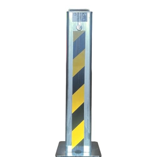 Image of Ramco Telescopic Security Post 100mm Square Top – Heavy-Duty Auto Locking Parking Bollard, Anti-Drill Anti-Pick Lock, Zinc Coated, Flush-Fit Driveway Protection
