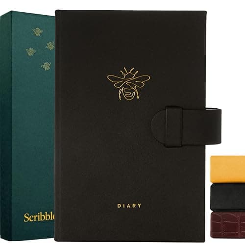 Image of Scribble & Dot 2026 Slim Pocket Diary A6 Week to View Jan-Dec, Small Luxury Diary With Notes, Tear-off Shopping Lists & More for Busy Schedules (Bee Mixed)