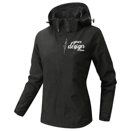 Image of Nicevhljac Personalised Women's Waterproof Jacket Printed Text & Image Outdoor Softshell Windproof Raincoat