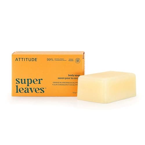 Image of ATTITUDE Body Soap Bar, Natural Origin, Protects and Softens Dry Skin, Coconut & Olive Oils, For Men and Women, EWG Verified & Vegan, Orange Cardamom, 113 g