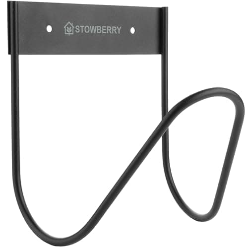 Image of STOWBERRY Wall Mounted Garden Hose Holder – Heavy Duty Metal Hose Hanger, Durable Garden Hosepipe Extension Wall Bracket for Tidy Outdoor Watering Storage