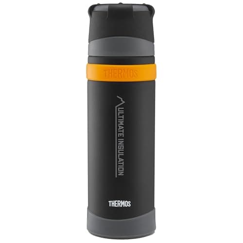 Image of Thermos - Matt Black Ultimate Flask (500ml), Reusable Insulated Stainless Steel Thermal Coffee Cup for Hot or Cold Drinks, Vacuum Sealed Water Flask with a Leak-Proof Lid, 24hr Hot/24hr Cold