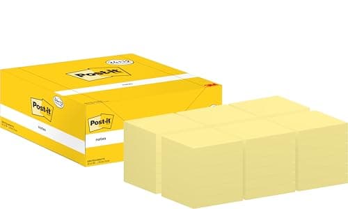 Image of Post-it Notes Canary Yellow, Value Pack of 24 + 12 Free Pads, 100 Sheets per Pad, 76 mm x 76 mm, Yellow Color - Self-Stick Notes for Note Taking, to Do Lists & Reminders