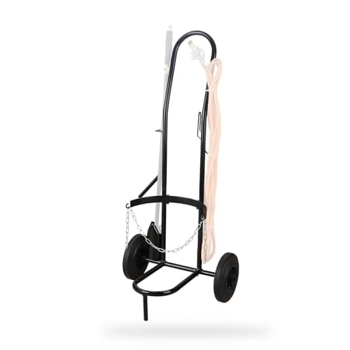 Image of GREENSTAR - Gas Bottle Trolley - For Weeding Work - Max. Capacity 130kg - Sturdy Construction - Wheels 200mm Diameter - 40x110x99cm