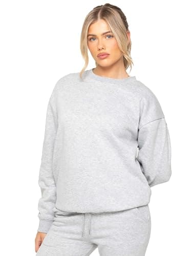 Image of BRAND KRUZE Womens Oversized Long Sleeve Sweatshirt Ladies Soft Sweat Jumper (UK, Alpha, L, Regular, Regular, Grey)