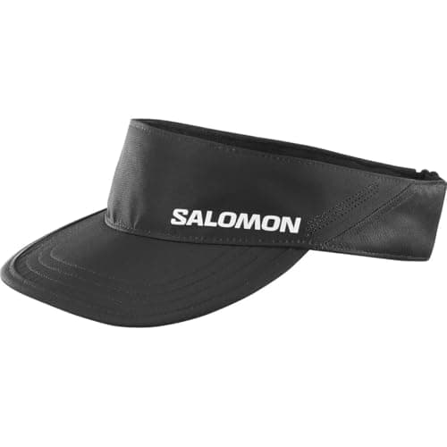 Image of Salomon Shakeout Visor, Bold Reflective Look, Quick-Dry Breathable Fabric, Flexible Packable Brim and Adjustable Fit for Running DEEP Black