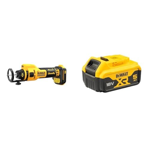 Image of DEWALT DCE555N-XJ - Brushless Cut-Off Saw for XR 18V Drywall, 26,000 RPM, LED Light, Includes 3.2mm and 6.4mm Collets + DEWALT Battery