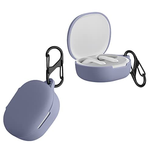 Image of kwmobile Silicone Cover Compatible with Xiaomi Redmi Buds 4 Lite - Case Cover Stick-On Skin with Clip - Lavender