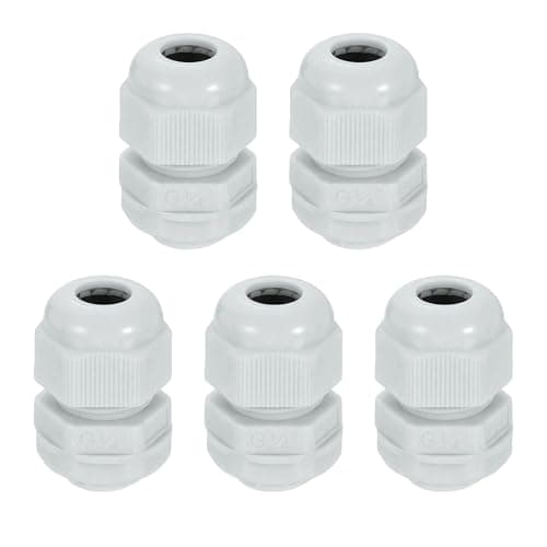 Image of sourcing map 5Pcs G 1/4" Nylon Cable Glands, Waterproof Cord Grip Connector, Adjustable 3-6.5mm Wire Grommet Protectors with Gaskets and Locknut for Junction Box, Gray
