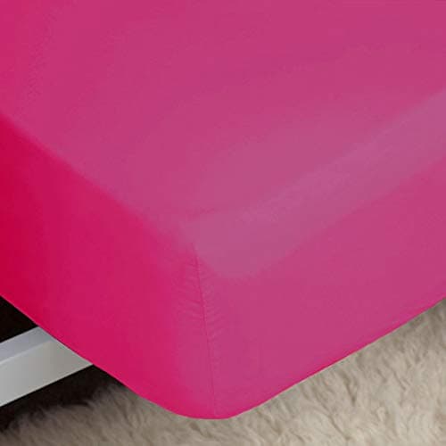 Image of Belledorm Easycare Polycotton Percale 200 Thread Count 11 Inch Deep Fitted Sheet, Fuchsia, Single