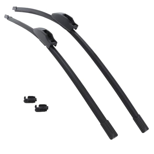 Image of XYZ Parts Front Exact Fit Aero Windscreen Wiper Blades Pair Set Compatible with Renault Trafic X83 Van 2001-2015 24" 60 cm 21" 53 cm Replacements