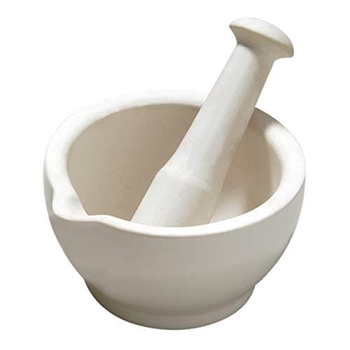 Image of Premier Housewares Stoneware Mortar and Pestle - White,H7 x W12.50 x D12.50cm