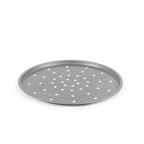 Image of Salter Essentials Pizza Tray – Non-Stick Coating, Round Baking Tray, Dishwasher Safe, Easy to Clean, Made in The UK, Durable Carbon Steel, Garlic Bread, Lightweight Oven Sheet, PFOA-Free, BW13671