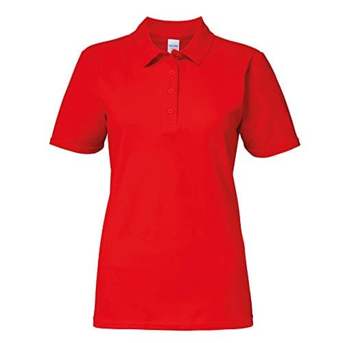 Image of Gildan 64800L Ladies Softstyle Double Pique Polo Shirt, Red, Large