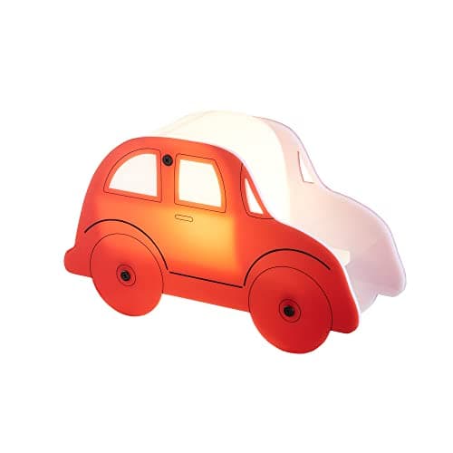 Image of LITECRAFT Glow Car Table Lamp Children's Bedside Integrated LED Lighting - Red