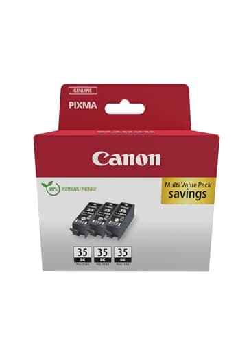Image of Canon PGI-35 Genuine Black Ink Cartridges, Pack of 3 - Cardboard Pack
