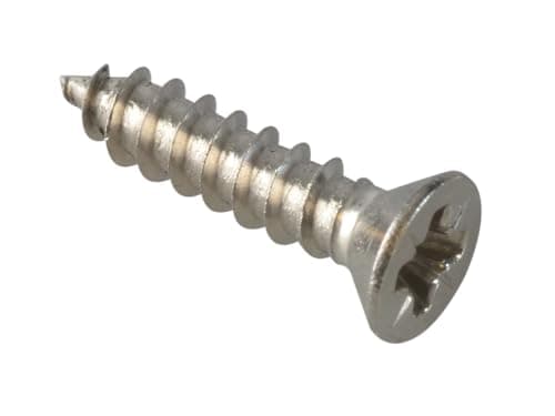 Image of Forgefix Self-Tapping Screw Pozi Compatible CSK A2 SS 1/2in x 4 ForgePack 60, are ideal for use in many DIY, ironmongery, electrical and plumbing applications