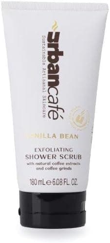 Image of Urban Café Shower Body Scrub, Coffee & Sugar Scrub for Smooth, Soft Skin, Hydrating & Energising, Vanilla Bean Scented Exfoliating Scrub 180ml