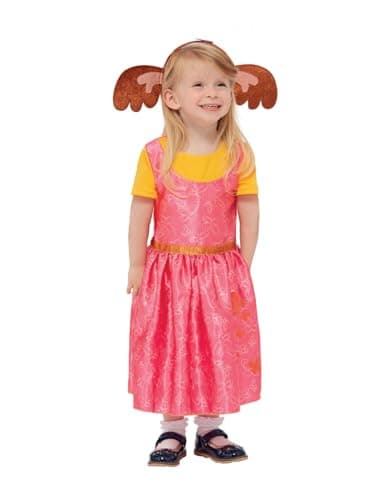 Image of Smiffys Bing Sula Costume for Kids Pink Dress and Headband with Ears Official Bing Licensed Yellow T-Shirt Attached Perfect for Playful Fancy Dress and Instant Costume Kits