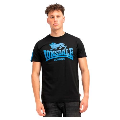 Image of Lonsdale Men's Henconner T-Shirt, Black/Blue, L