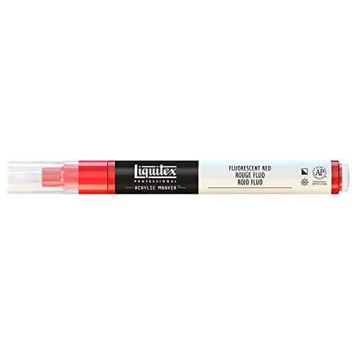 Image of Liquitex 4620983 2-4 mm Fine Nib Paint Marker - Fluorescent Red