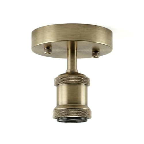 Image of DC Voltage Single Head Fully Earth Ceiling Light Retro Flush Mount Green Brass E27 Lamp Holder Sconce Chandeliers Pendent Set for Living Room Dining Room