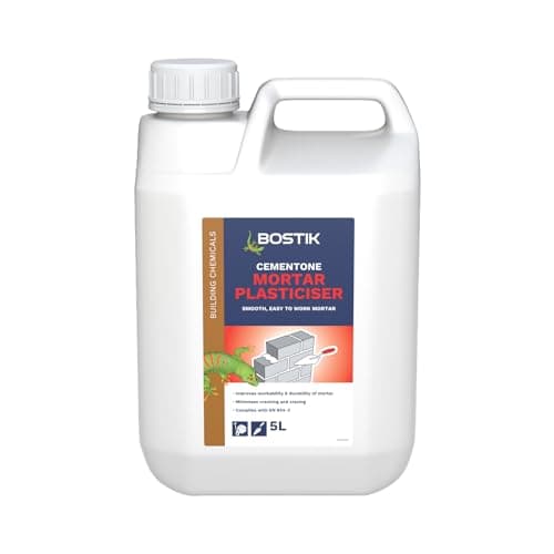 Image of Bostik Cementone Mortar Plasticiser, Improves Workability and Durability of Mortar, Colour: White, 5 litres