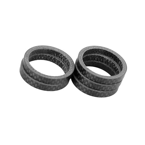 Image of INFINAUTO 5pcs Headset Spacer Matte Black Fit 1 1/8 Inch Stem for Bikes 5mm Durable Material Stylish Design