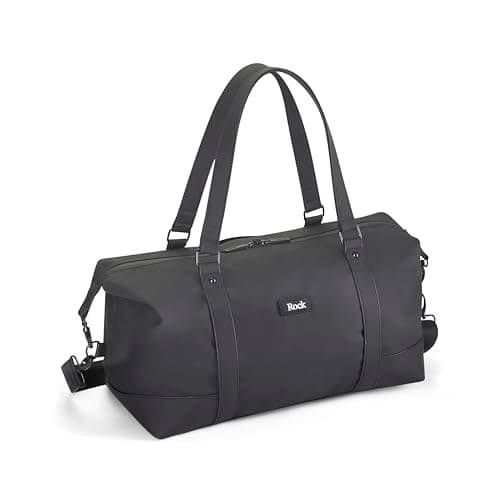 Image of Rock Harper Holdall Underseat Travel Bag in Black - Ryaniair Carry-On Compliant, Padded Shoulder Strap & Lockable Zips - Suitable for Gym, Office and Weekend Holidays - 43 x 33 x 20 cm