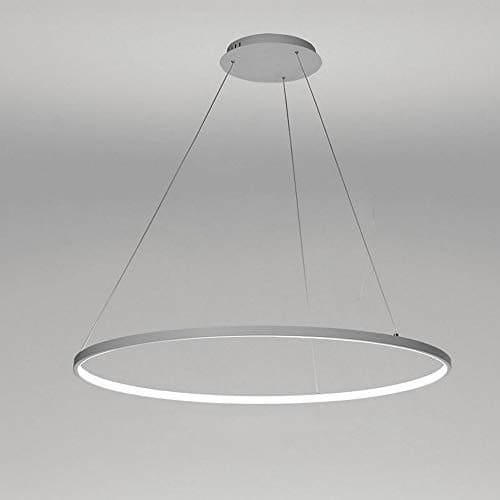 Image of AIRUI 1-Light Circle Pendant Light,LED Metal Acrylic Chandelier Modern Suspended Adjustable Hanging Light for Living Room,Bedroom,Kitchen,White+WhiteLight-20cm