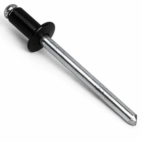 Image of 4.8mm x 10mm Jet Black Painted Colour Blind Pop Rivet Dome Head Aluminium/Steel Shaft ISO 15977 RAL 9005 (Pack of 20) N11A