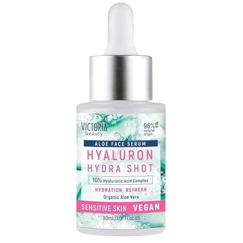 Image of Victoria Beauty 10% Hyaluronic Acid Serum for Face with Niacinamide and Aloe Vera - Hydrating Anti Aging Moisturiser for Men and Women - All Skin Types and Sensitive Skin - 96% Natural,Vegan, 30ml