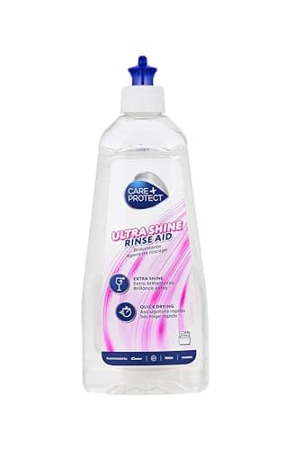 Image of Care+Protect Ultra Shine Universal Rinse Aid for Dishwasher - Powerful on Stains and Halos - Helps Faster Drying - 500ml