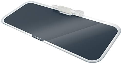 Image of Leitz Glass Dry Wipe Desktop Whiteboard Pad, Cosy Range, Velvet Grey, 52690089