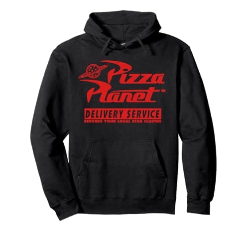 Image of Disney PIXAR Toy Story Pizza Planet Red Logo Pullover Hoodie
