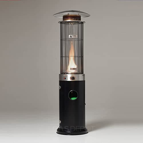 Image of REALGLOW Spiral Flame Gas Patio Heater 13.5KW (Black with Black Cover)