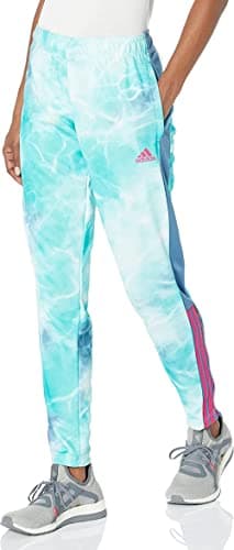 Image of adidas Women's Tiro Pants, Altered Blue/Mint Rush/Team Real Magenta, XS