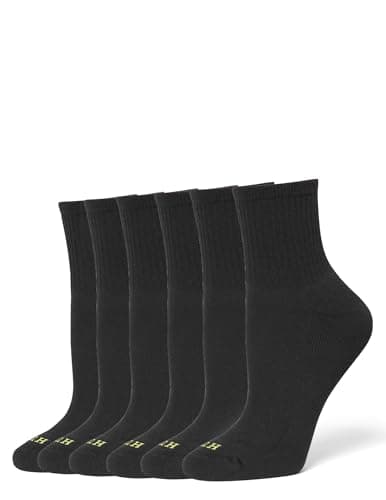 Image of HUE Women's Mini Crew 6-pack Socks, Black, One Size UK