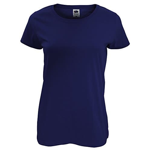 Image of FRUIT OF THE LOOM Women's Original T. T Shirt, Navy, XS UK